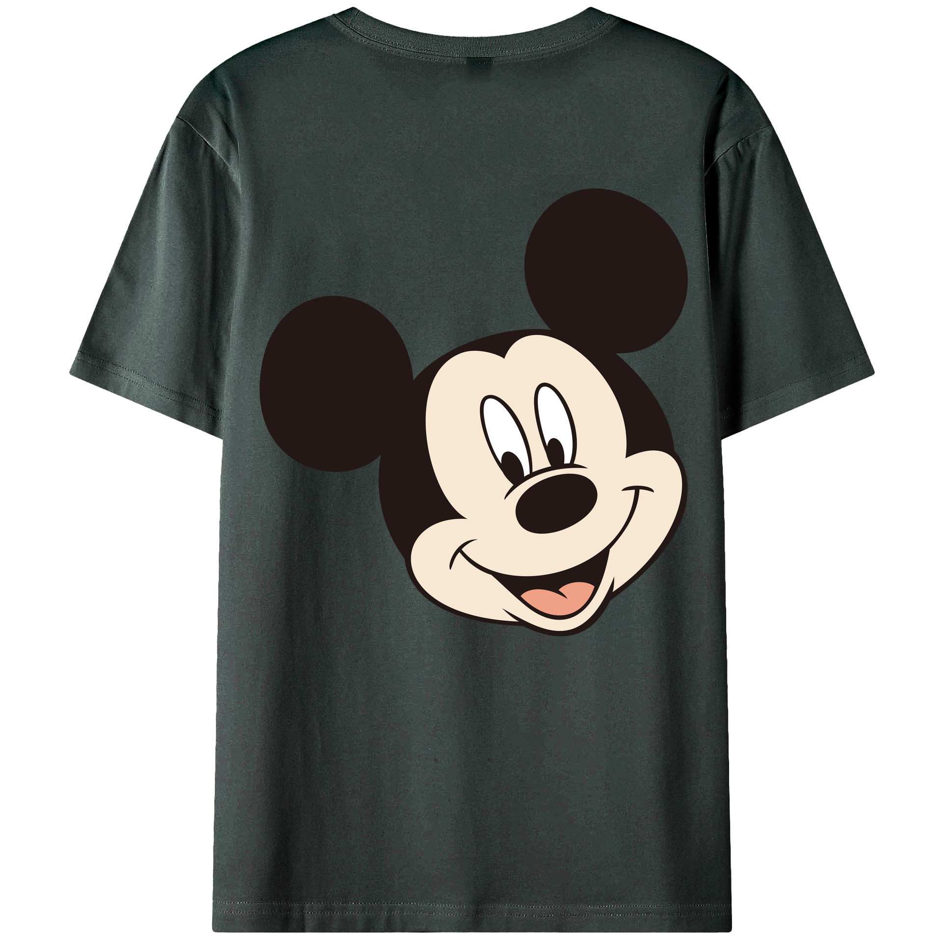 ミッキーマウス Mickey Mouse 綿100％ メンズ半袖Tシャツ（バックプリント） 通気性